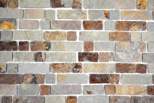 Azulejo de mosaico de pizarra piedra natural ladrillo marrón óxido azulejo backsplash mosaico estera mosaico azulejo splashback - MOS34-1204