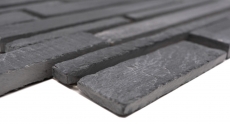 Pizarra mosaico de azulejos de piedra natural de ladrillo antracita negro mosaico estera splashback pared paneles - MOS34-0206