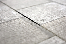 Mosaico de azulejos de cerámica mezcla de vidrio mosaico rectángulo textil mirada gris marrón moteado azulejos backsplash - MOS88J-1202