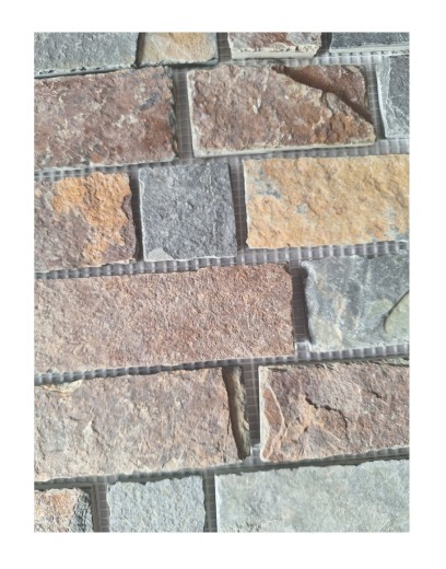 Muestra de mano mosaico azulejo pizarra piedra natural ladrillo marrón óxido MOS34-1204_m
