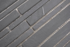 Muestra de mano mosaico azulejo pizarra piedra natural ladrillo pizarra antracita MOS34-0206_m