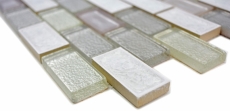 Muestra de mano azulejo mosaico Cerámica translúcida blanco Mosaico de vidrio ladrillo Cerámica cristal blanco ártico MOS83IC-0211_m