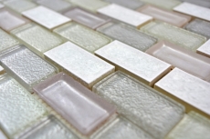 Muestra de mano azulejo mosaico Cerámica translúcida blanco Mosaico de vidrio ladrillo Cerámica cristal blanco ártico MOS83IC-0211_m