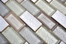 Muestra de mano mosaico azulejo translúcido cerámica blanco ladrillo vidrio mosaico cristal cerámica blanco antiguo MOS83IC-0121_m