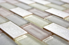 Muestra de mano mosaico azulejo translúcido cerámica blanco ladrillo vidrio mosaico cristal cerámica blanco antiguo MOS83IC-0121_m