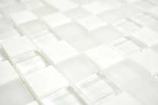 Muestra de mano cuadrado cristal/piedra mezcla super blanco mosaico azulejo pared azulejo backsplash cocina baño MOS72-0001_m