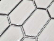 Mosaico de azulejos de cerámica mosaico hexagonal blanco brillante cocina backsplash MOS11J-471_f
