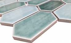 Mosaico de azulejos de cerámica mosaico hexagonal verde brillante cocina pared baño MOS11J-475_f