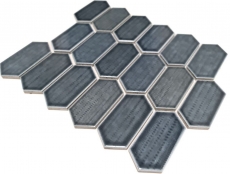 Mosaico de azulejos de cerámica mosaico hexagonal negro brillante cocina splashback baño MOS11J-479_f