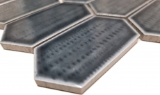 Muestra de mano mosaico azulejo de cerámica mosaico hexagonal negro brillante cocina splashback baño MOS11J-479_m