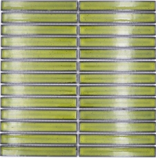 Mosaico de azulejos de cerámica mosaico varillas verde claro moteado brillante pared cocina baño MOS24-CS16_f