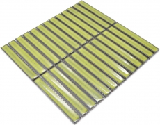 Mosaico de azulejos de cerámica mosaico varillas verde claro moteado brillante pared cocina baño MOS24-CS16_f