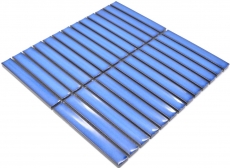 Mosaico de azulejos de cerámica mosaico barras azul moteado brillante cocina backsplash MOS24-CS46_f