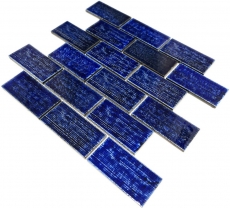 Mosaico de azulejos de cerámica mosaico compuesto azul brillante baño cocina pared MOS26-KAS6_f