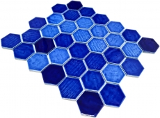 Mosaico azulejo de cerámica mosaico hexagonal azul brillante cocina pared baño MOS11K-SAN7_f