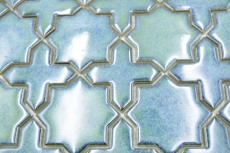 Muestra de mano mosaico azulejo cerámica mosaico combi mix verde brillante cocina splashback baño MOS13-SXS10_m