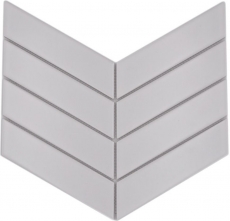 Muestra de mano mosaico azulejo cerámica mosaico espiga uni blanco mate cocina pared ducha MOS24-CHEV01_m