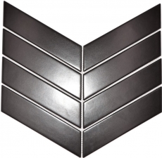 Azulejo espiga cerámica mosaico liso negro mate baño cocina MOS24-CHEV09