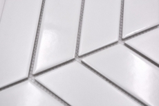 Muestra de mano mosaico azulejo cerámica mosaico espiga mezcla blanco brillante mate azulejo backsplash baño MOS24-CHEV11_m