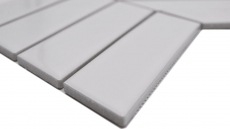 Muestra de mano mosaico azulejo cerámica mosaico espiga mezcla blanco brillante mate azulejo backsplash baño MOS24-CHEV11_m
