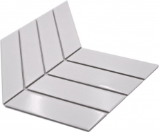 Muestra de mano mosaico azulejo cerámica mosaico espiga mezcla blanco brillante mate azulejo backsplash baño MOS24-CHEV11_m