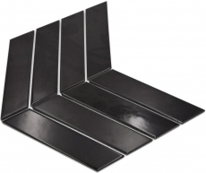 Muestra de mano mosaico azulejo de cerámica mosaico espiga mezcla negro brillante mate cocina splashback MOS24-CHEV19_m