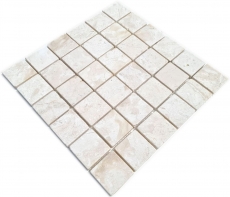 Mosaico de mármol mosaico blanco crema cocina ducha suelo - MOS40-T48W