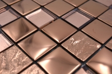 Mosaico de vidrio mosaico azulejo electrochapado bronce cobre mirada pared de la cocina MOS88-XCBR1