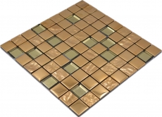Mosaico de vidrio mosaico azulejo galvanoplastia oro cocina splashback baño MOS88-XCG03