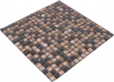 Mosaico de vidrio mosaico de piedra natural marrón marrón claro mate salpicadero de cocina azulejo backsplash - MOS92-580