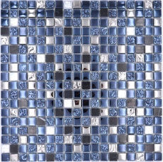 Mosaico de vidrio mosaico de piedra natural azulejo negro antracita plata salpicadero de cocina azulejo backsplash - MOS92-660