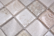 Mosaico de vidrio mosaico azulejo cocodrilo crema beige estructura cocina splashback baño MOS78-W38