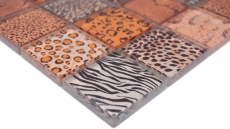 Mosaico mosaico de vidrio safari beige marrón azulejo espejo pared MOS78-W58
