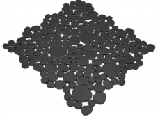 Pebble mosaico Pebbles cerámica gotas mosaico guijarro uni negro mate azulejo backsplash cocina baño MOS12-0311