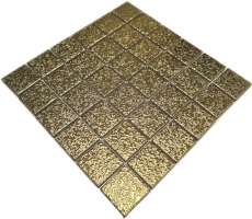 Mosaico azulejo cerámica mosaico Medio uni oro martillado baño cocina pared MOS16-0707_f