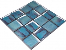 Mosaico de azulejos de vidrio mosaico combi 3D mirada azul pared azulejos de cocina backsplash MOS88-XB10_f