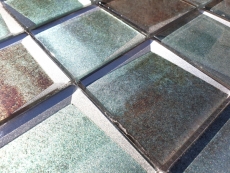 Mosaico de azulejos de vidrio mosaico combi 3D mirada verde pared cocina azulejos backsplash MOS88-XB20_f