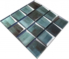 Mosaico de azulejos de vidrio mosaico combi 3D mirada verde pared cocina azulejos backsplash MOS88-XB20_f