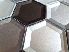 Azulejo de mosaico de vidrio mosaico combi hexagonal 3D look mezcla pared cocina baño MOS88-XB159_f