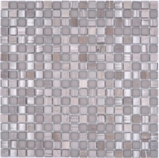 Azulejo de mosaico de vidrio piedra natural mosaico de piedra mezcla gris mate azulejo backsplash MOS92-590_f