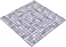 Azulejos de mosaico de vidrio mosaico retro madera gris cocina splashback baño MOS78-W09_f