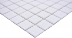 Muestra de mano mosaico azulejo mosaico de vidrio Classic Uni vidrio uni blanco papel-bonded piscina mosaico de la piscina MOS200-A01_m