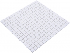 Muestra de mano mosaico azulejo mosaico de vidrio Classic Uni vidrio uni blanco papel-bonded piscina mosaico de la piscina MOS200-A01_m