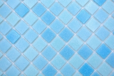 Muestra de mano mosaico azulejo mosaico de vidrio Classic Mix mezcla de vidrio azul claro 4F pegado con papel mosaico de piscina mosaico de piscina MOS210-PA331_m