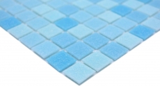 Muestra de mano mosaico azulejo mosaico de vidrio Classic Mix mezcla de vidrio azul claro 4F pegado con papel mosaico de piscina mosaico de piscina MOS210-PA331_m