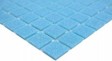 Muestra de mano mosaico azulejo mosaico de vidrio Classic Uni vidrio uni azul turquesa mosaico de piscina con aglomerante de papel MOS200-A13-B_m