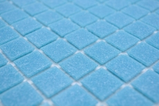 Muestra de mano mosaico azulejo mosaico de vidrio Classic Uni vidrio uni azul turquesa mosaico de piscina con aglomerante de papel MOS200-A13-B_m