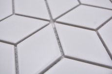 Muestra de mano mosaico azulejo cerámica mosaico combinación 3D cubo uni blanco mate azulejo backsplash cocina MOS13-POV4_m