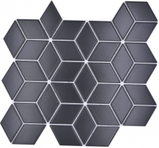 Muestra de mano mosaico azulejo cerámica mosaico combinación 3D cubo uni negro mate baño cocina pared MOS13-POV5_m