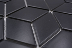 Muestra de mano mosaico azulejo cerámica mosaico combinación 3D cubo uni negro mate baño cocina pared MOS13-POV5_m